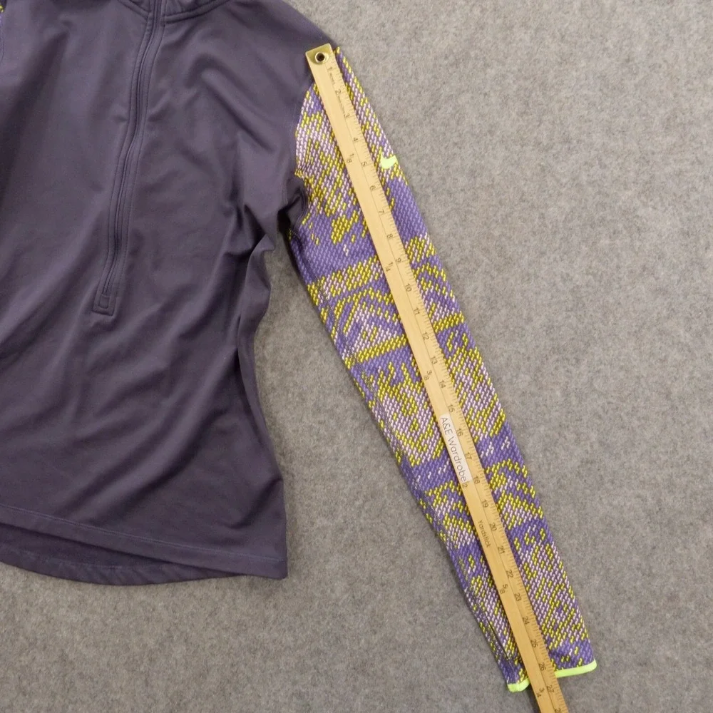 Nike Pro Sweatshirt Womens Medium Purple 1/2 Zip Fleece Mock Neck Active Gym